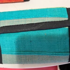 Teal and Black Fabric Wallet